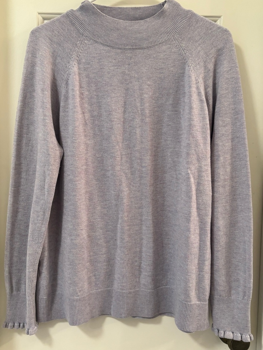 LOFT Lavender Ribbed Mock Neck Sweater